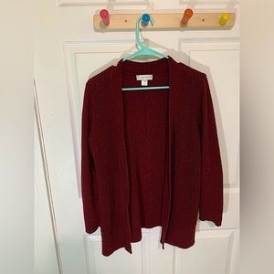 Christopher & Banks Maroon Red Knit Cardigan